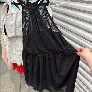 Torrid | Lace Halter Babydoll Chemise in Black | size 2
